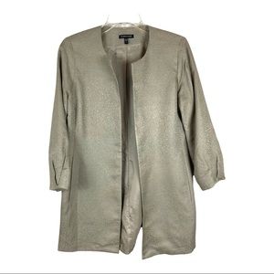 Eileen Fisher Gold 100% Silk Long Evening Jacket Suit Womens Size S